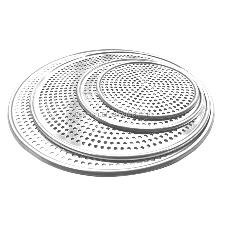 8 inch aluminium tray manufacturer aluminum tray circle holes metal oven pizza tray perforated pizza mold