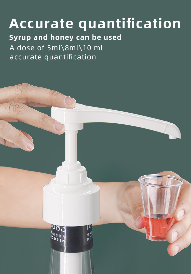 BPA Free Universal Closure Large Head Honey Syrup Dispensing Pump 5ml 8ml 10ml