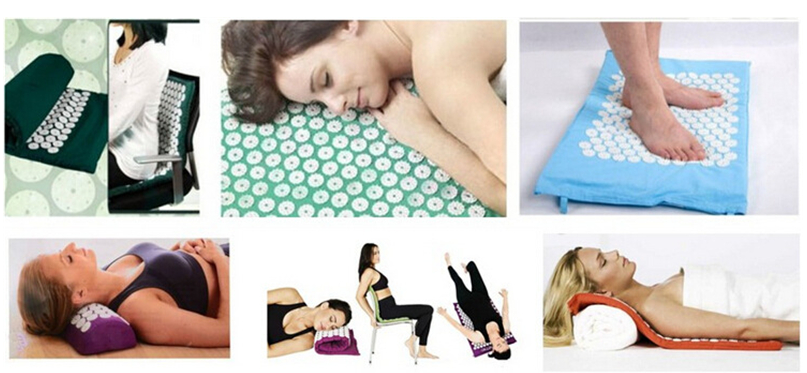 ABS Eco Acupressure Mat And Neck Pillow Set Plastic Spike Acupressure Pillow