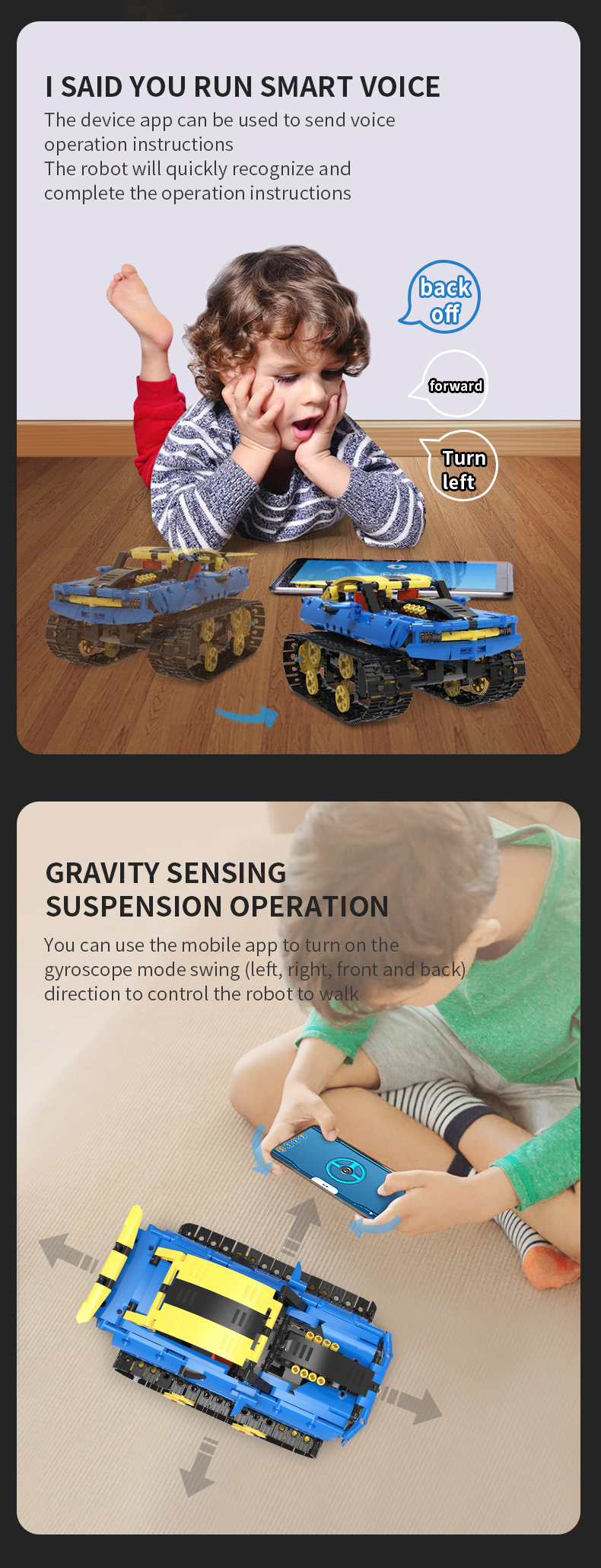 Unisex 2 in 1 Remote Control Racing Car DIY Building Kits for Kids Boys Girls 8-13 Years