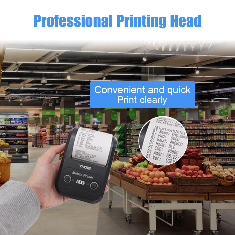 Wireless USB Portable Bluetooth Receipt Printer Mobile POS Printer Small Size