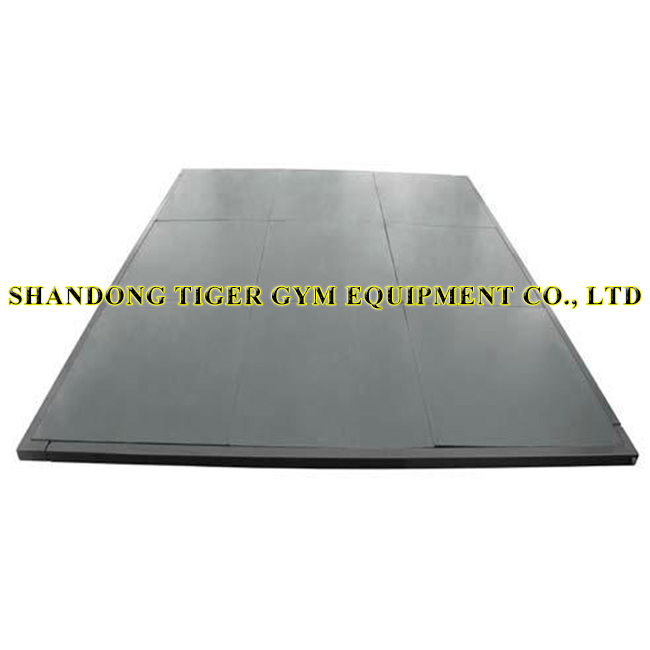 Black Rubber Weightlifting Platform for Training 0