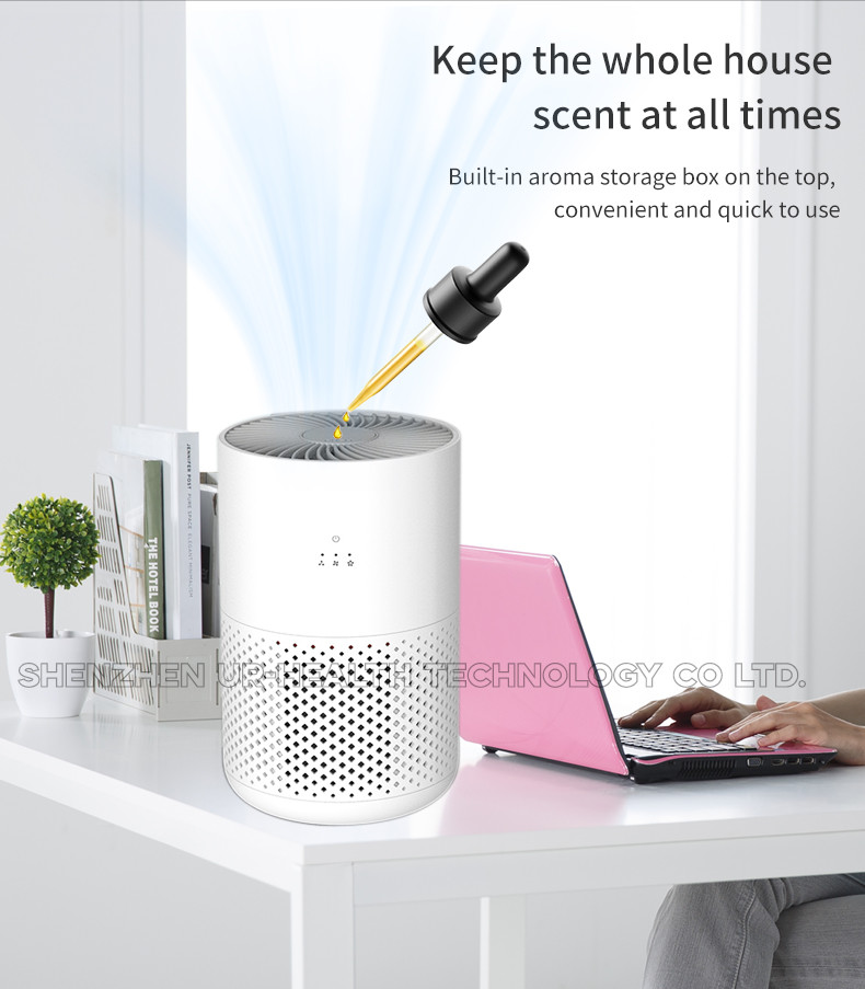 White Mini 5V 5W Table Top Air Purifier CE USB HEPA11 Filter