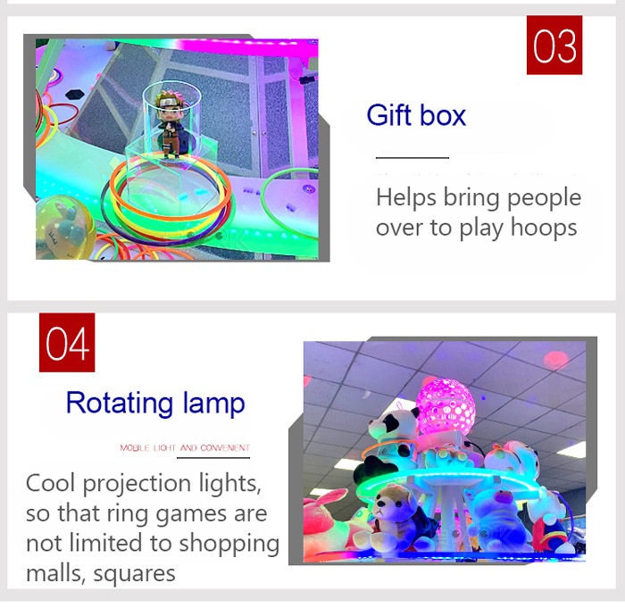 Booth Amusement Carnival Games Ring Toss Gift Machine With Colorful Light