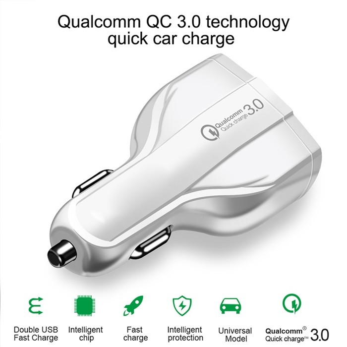 Type C Fast 3 Port USB Car Charger 35W QC3.0 3.1A