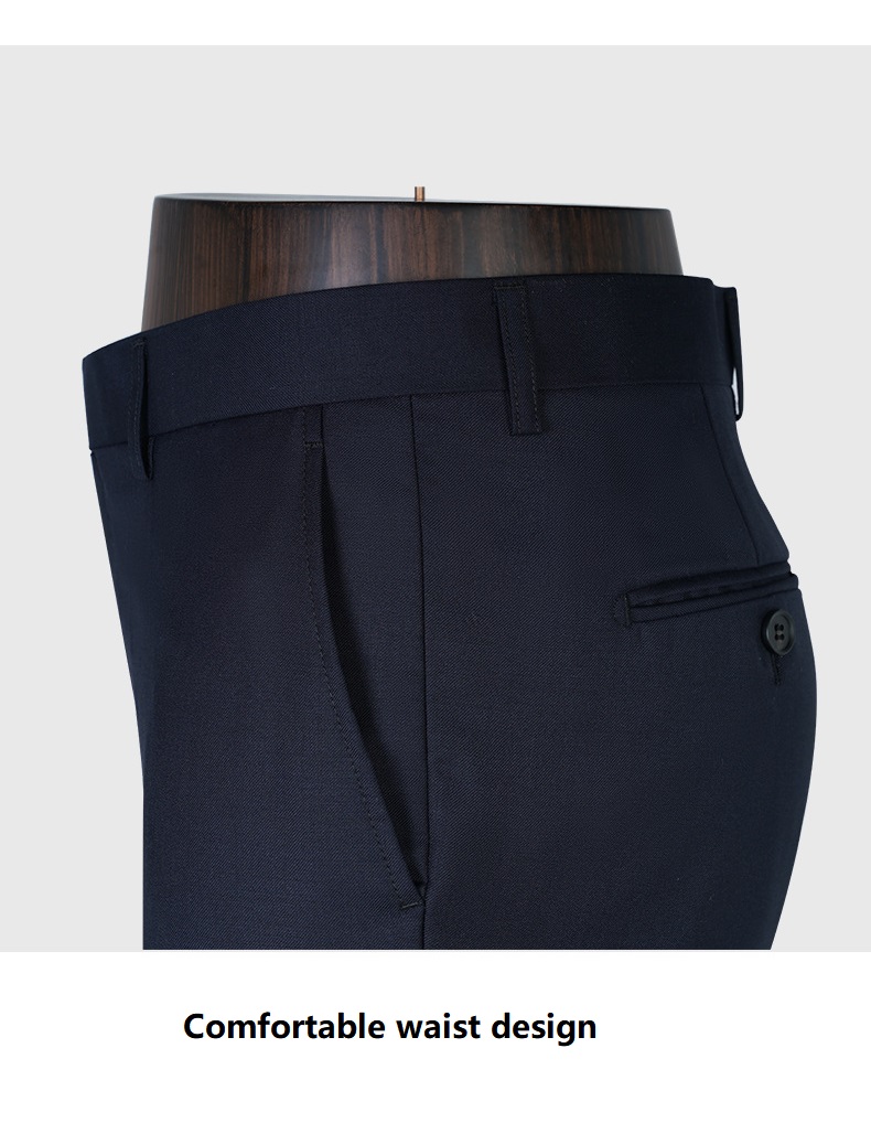 Front Style Flat Two-piece Suits in Navy Blue for Men's Casual and Formal Styles