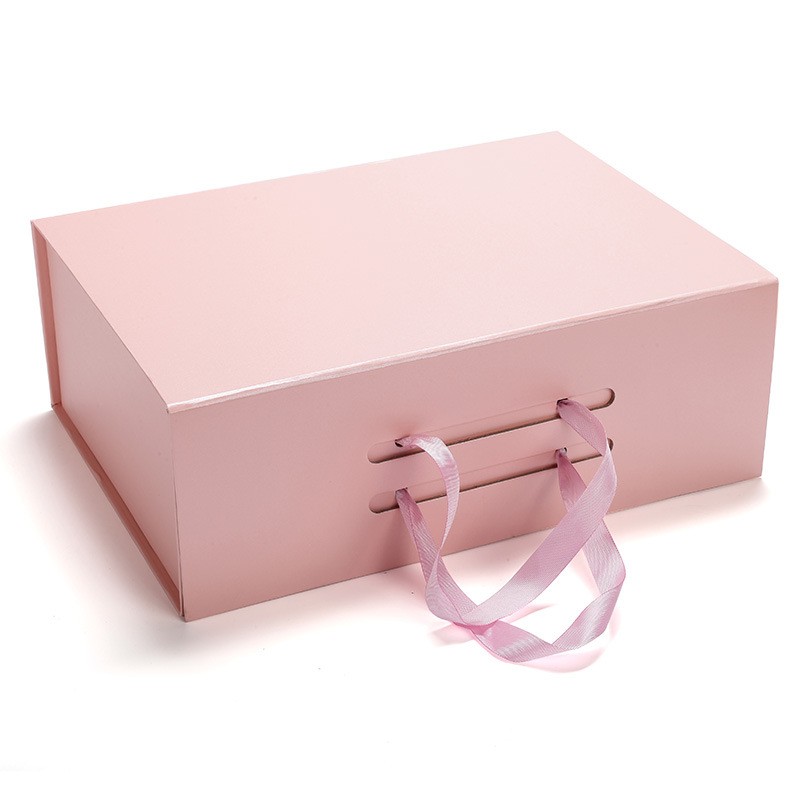 Cosmetic Folding Corrugated Cardboard Gift Boxes Gift Hamper With Ribbon