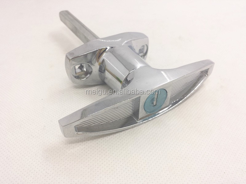 Doorhardware T Handle Garage Door Lock Bright Chrome Plated ROHS Certificate