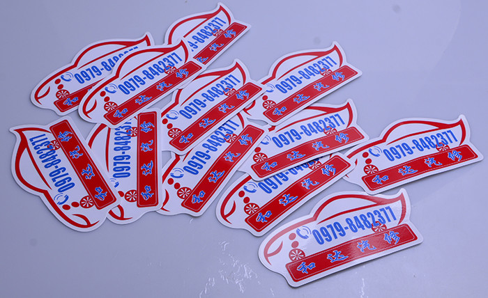 Custom outdoor durable promotion advertising die cut shape sticker