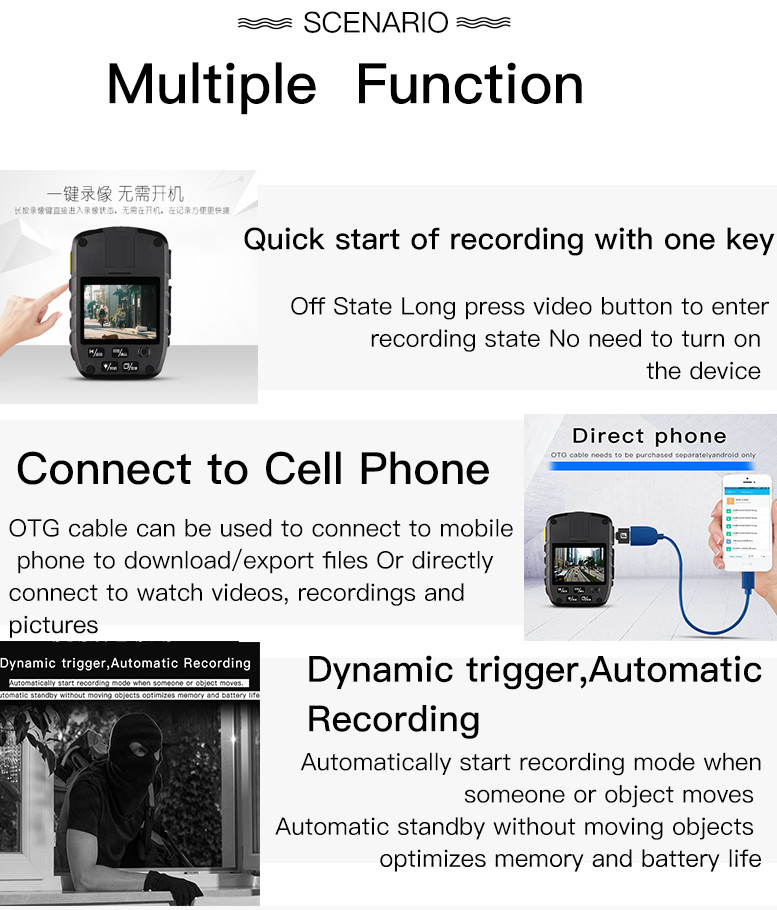 GPS Police WIFI Body Camera With Night Vision Security Camera Taking Video Without Turning On IP Camera