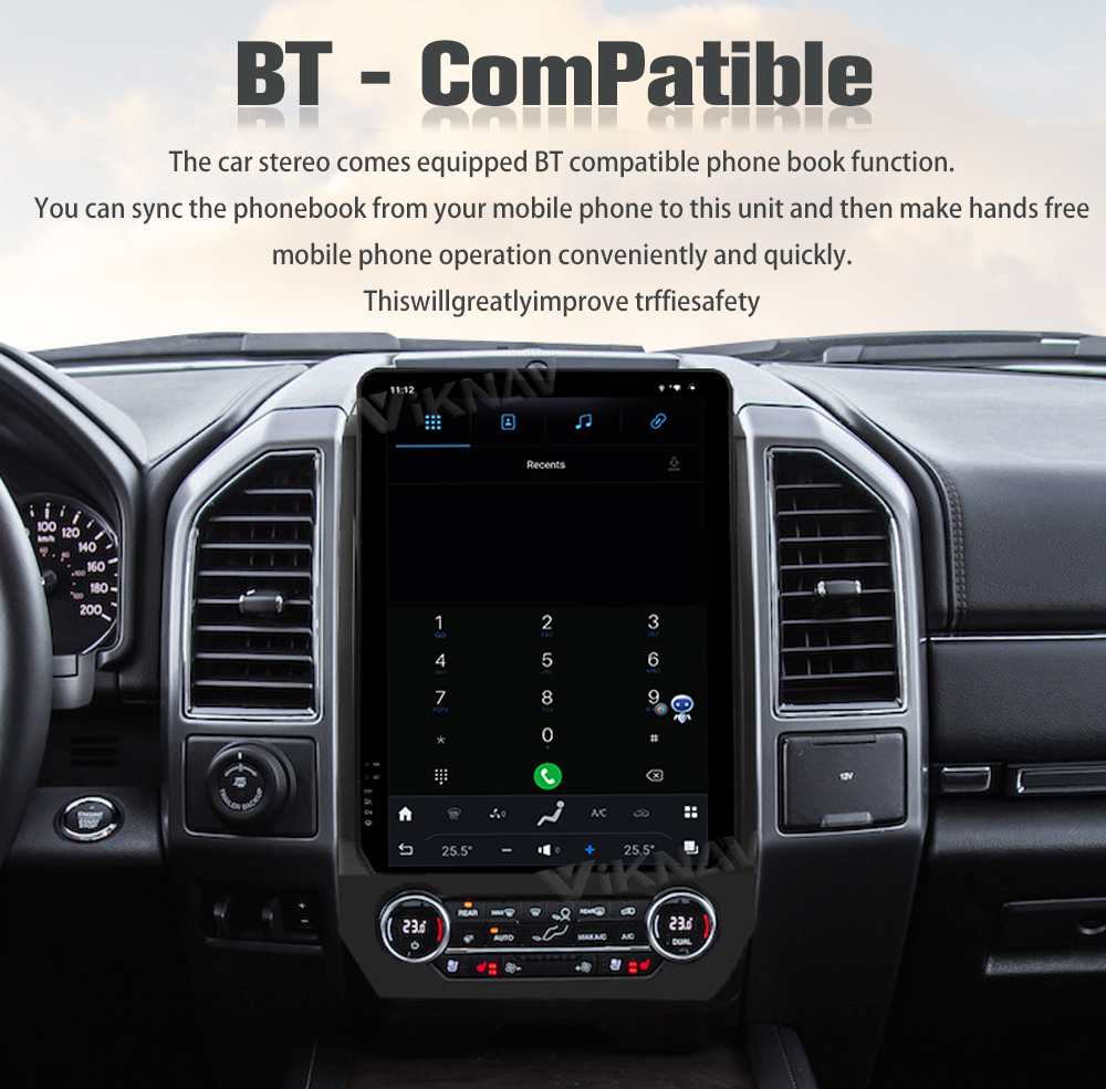14.4 inch 2K HD Touch Screen Stereo For Ford Expedition 2015-2022 GPS Multimedia Player Android Auto Wireless Carplay