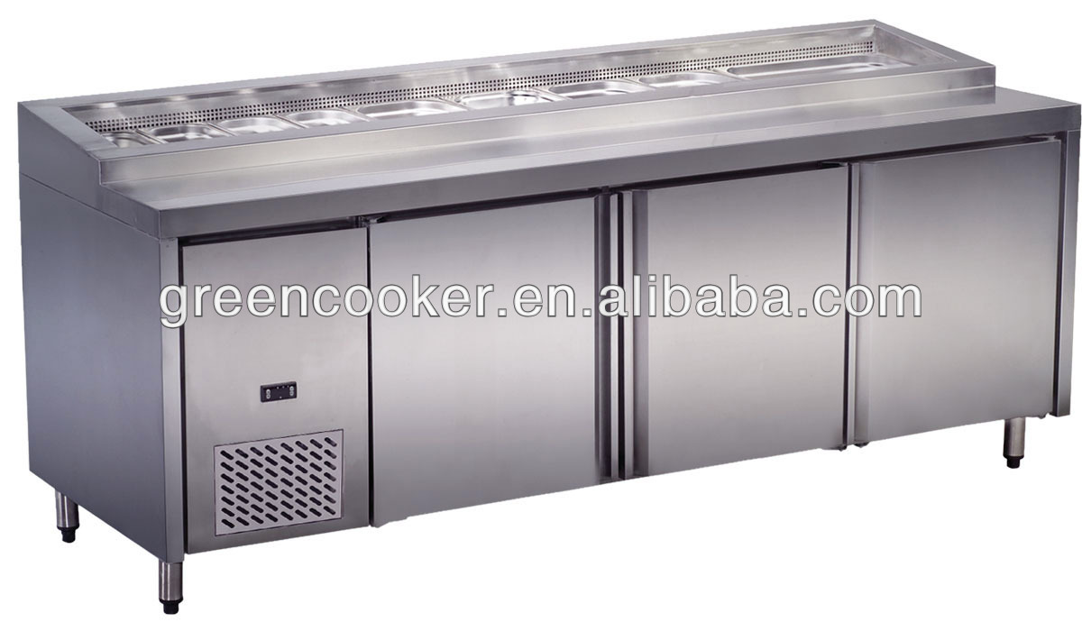 201 Stainless Steel Kitchen Fridge Commercial Saladbar Preparation Workbenches Undercounter Refrigerator