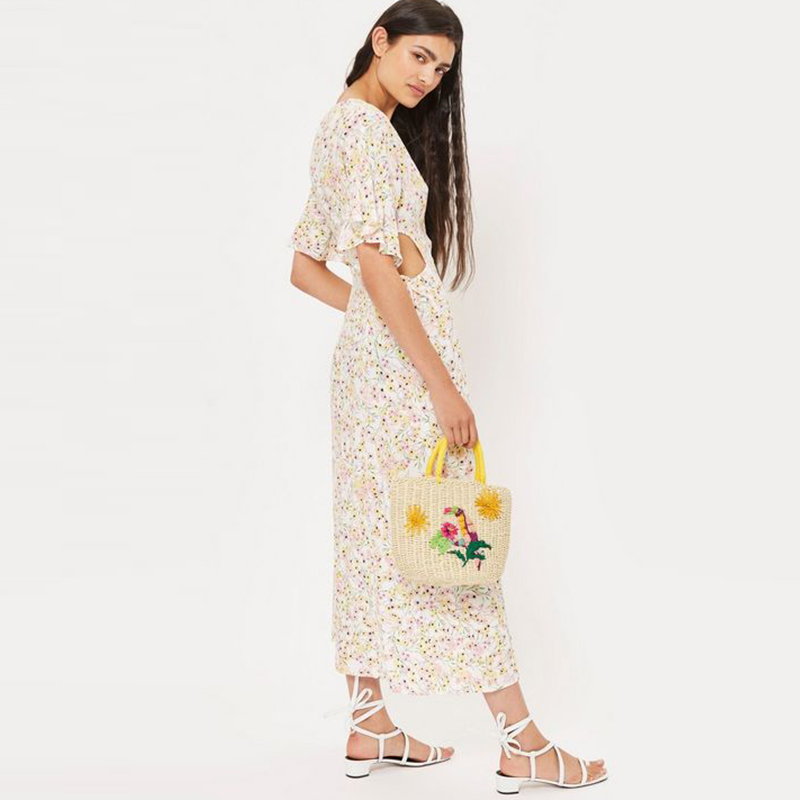 Summer Boho Style V neck Sexy Dress Floral Dress Long Midi