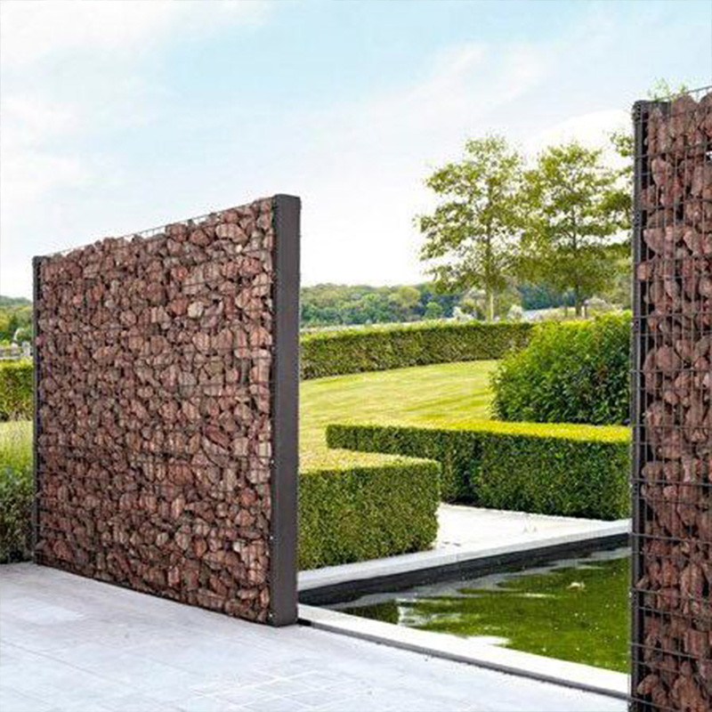 1*1*0.3m Hot Dip Galvanized Welded Gabion Baskets Wire Fencing With Spiral Ring For Garden Decoration