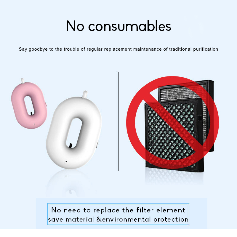 RoHS Negative Ion Wearable Air Purifier No Consumables 5V Personal Travel
