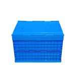 Attached Lids Larger Volume Plastic Collapsible Tote Boxes Stronger and