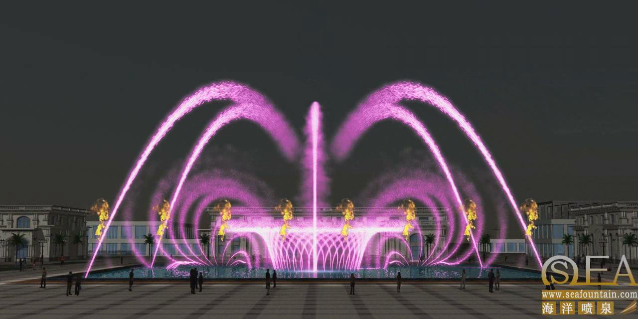 Interactive lantern music water fountain