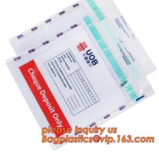 Security plastic bag with adhesive tape for cash, plastic money bag, Security Money Cash Bag For Airport/Bank and police