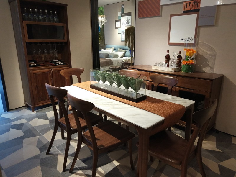 2017 New Design Furniture Dining room sets By Finland top designer for square Table with Walnut or Marble top