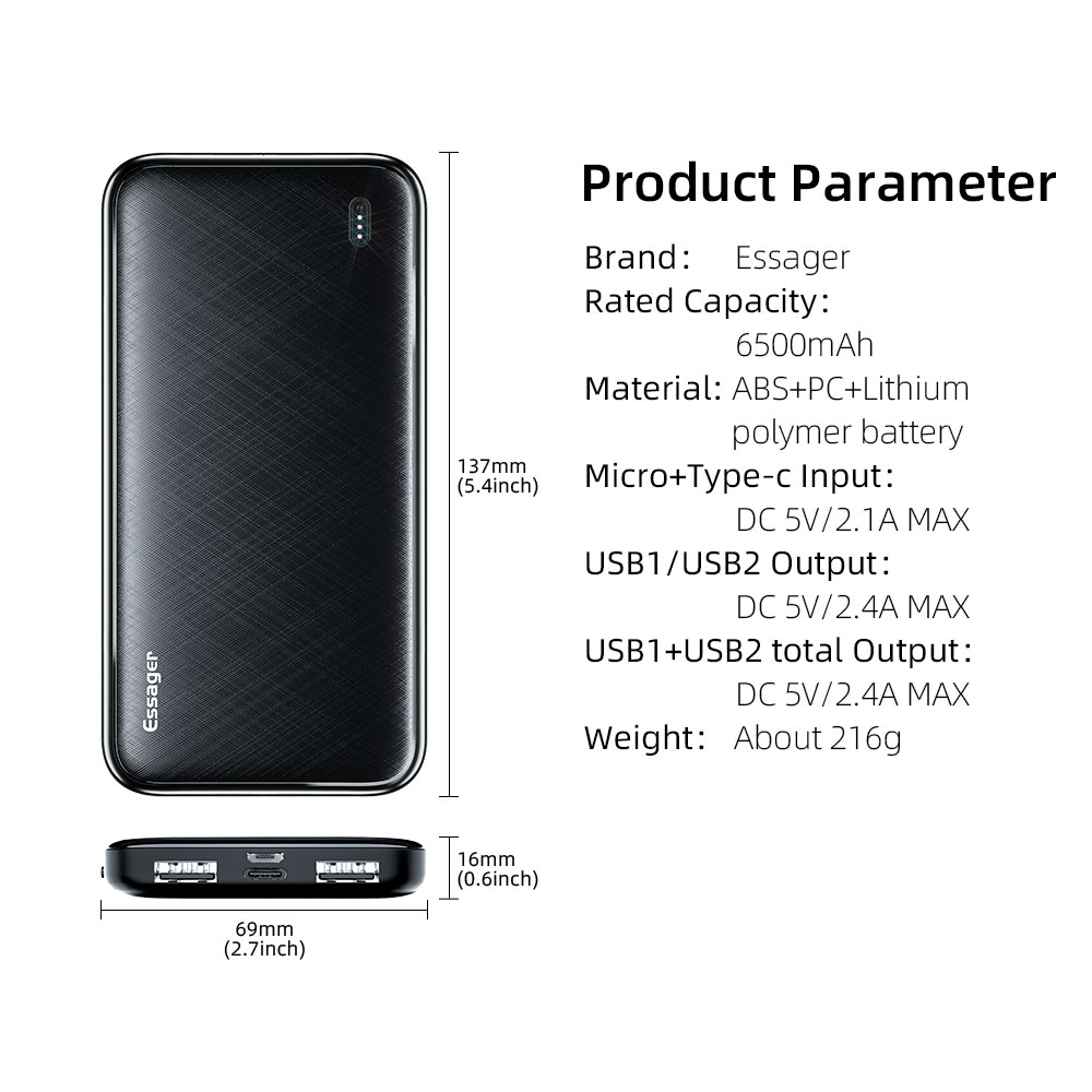 Tartan Ready Stock 10000 MAh Power Banks 2USB 2.4A Mini Power Station