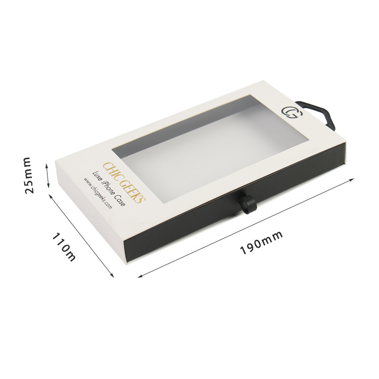 Recyclable Paper Mobile Cover Packaging Box Waterproof Customized With Hanger