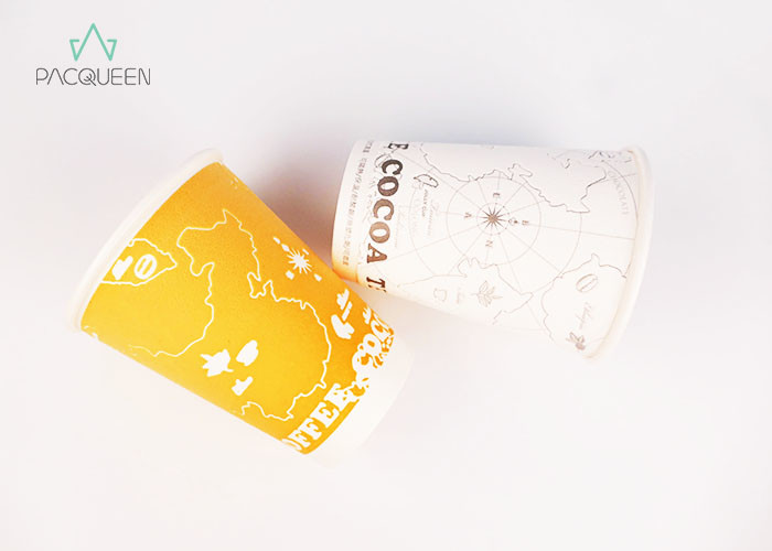 8oz / 12 Oz Paper Coffee Cups , 16 Oz Coffee Cups With Lids / Sleeves