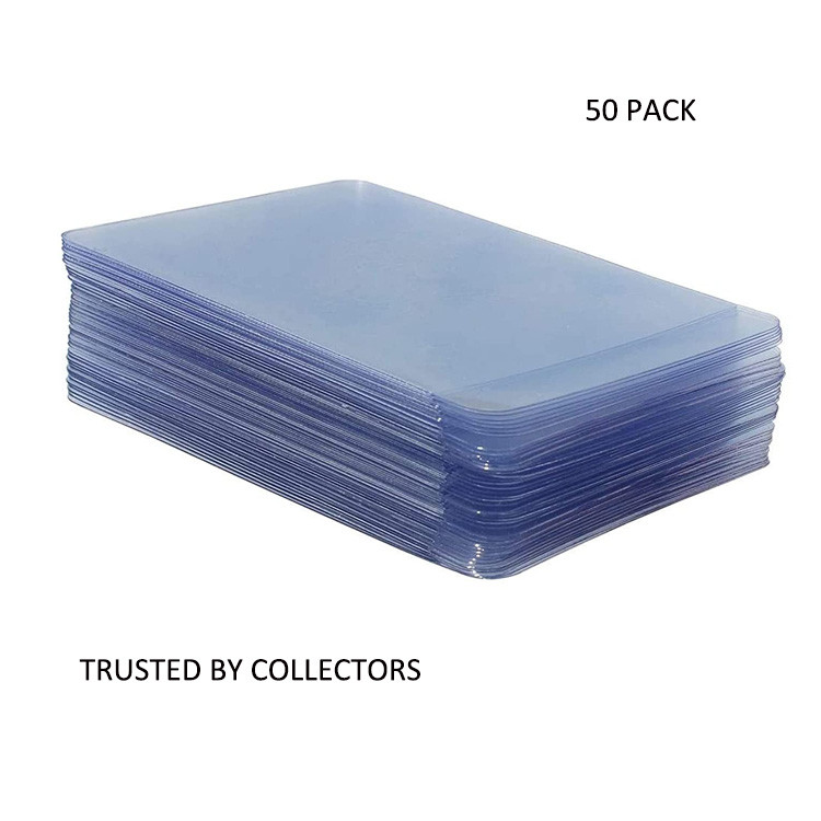 PVC 4x3in Semi Rigid Pokemon Plastic Sleeves , 50pcs Baseball Card Hard Plastic Protectors