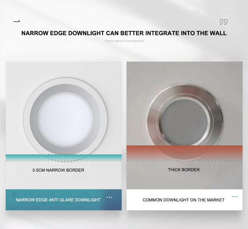 Anti Dazzle Round Recessed Downlight Ip44 6000K Embedded Ceiling Light