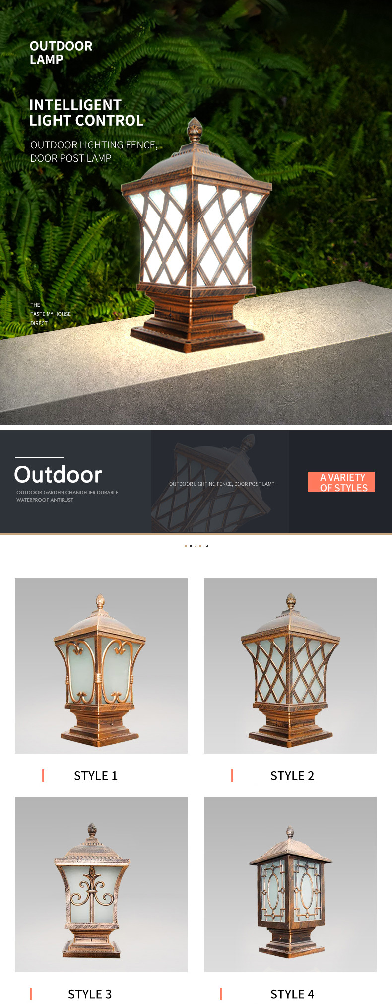 Holiday Backyard Led Post Lamp Fixtures Exterior Top Post 6V 5W