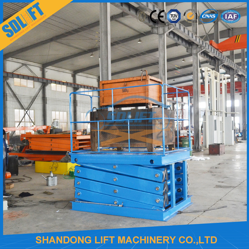 3tons 6m Warehouse Stationary Hydraulic Scissor Lift Cargo Lift Table Platform