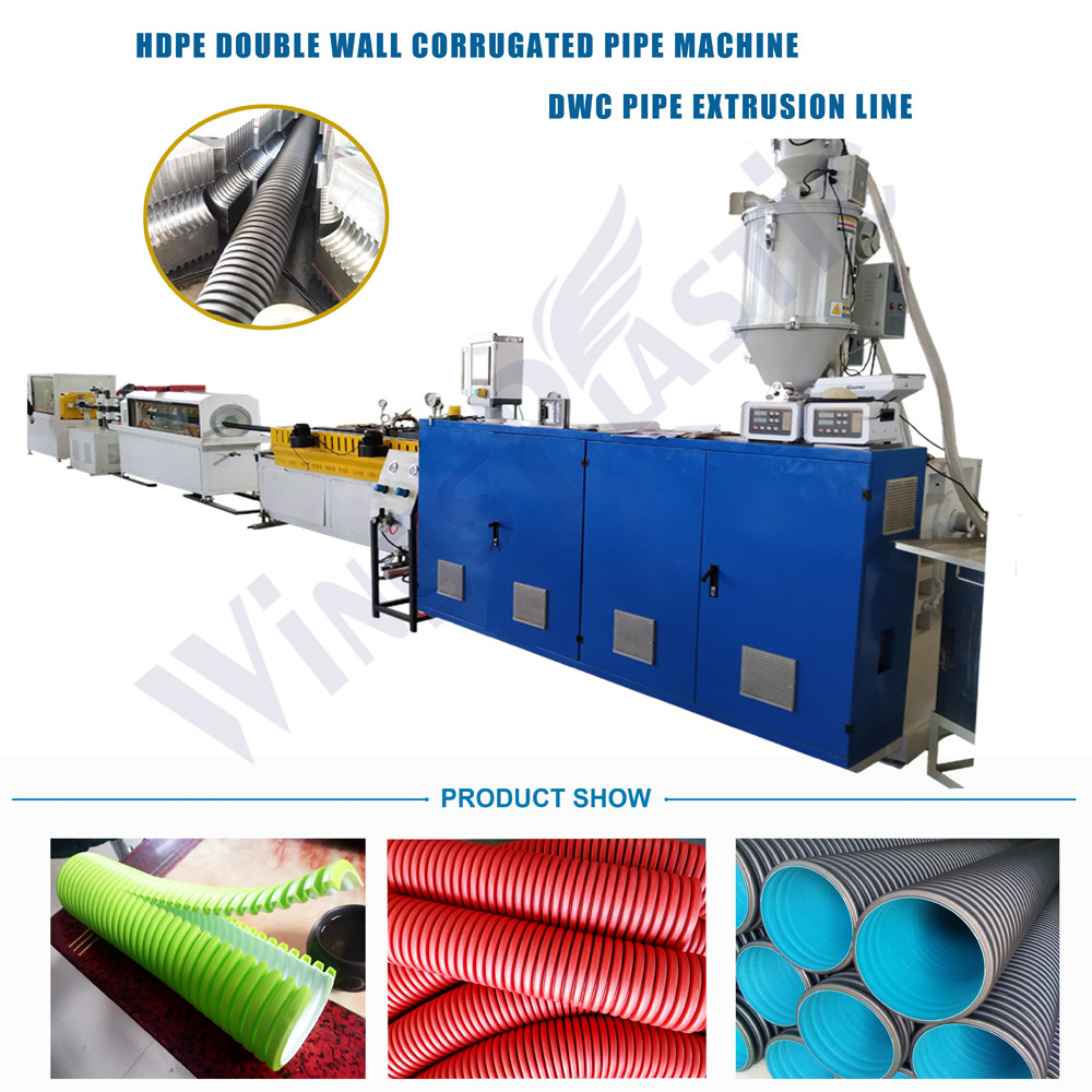 High Productive 40-110mm HDPE PP PVC Double Wall Corrugated Blow-off Pipe Extrusion Line