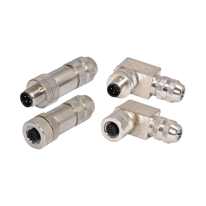 Automotive Industry M12 Waterproof Connector 4P Straight Metal CuZn