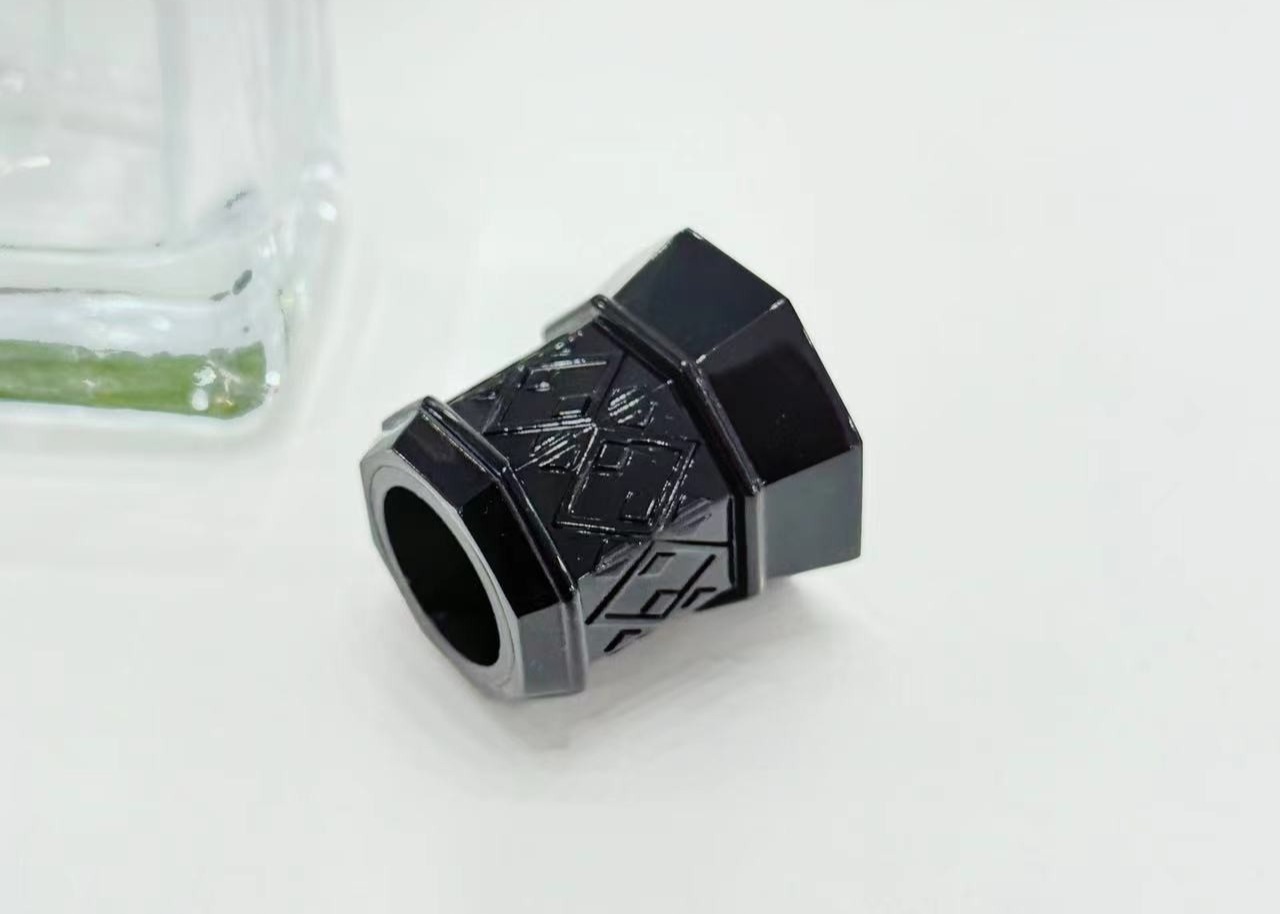 High-End Shiny Surface Black Perfume Bottle Caps Customized Perfume Bottle Lids