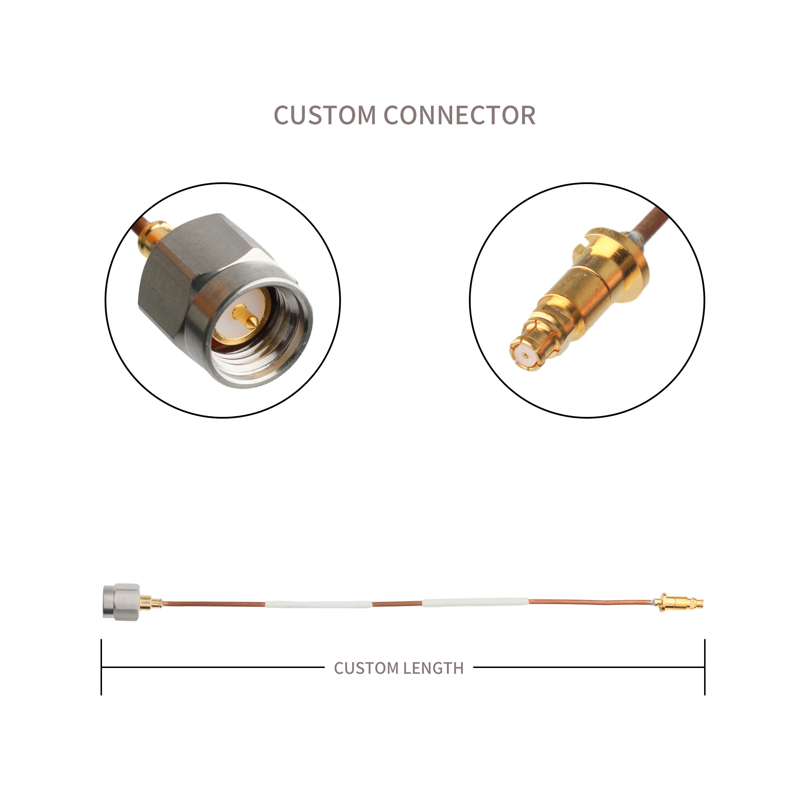 0.047 20g Rohs Compliant Semi Rigid Coaxial Cable 1000 Volts