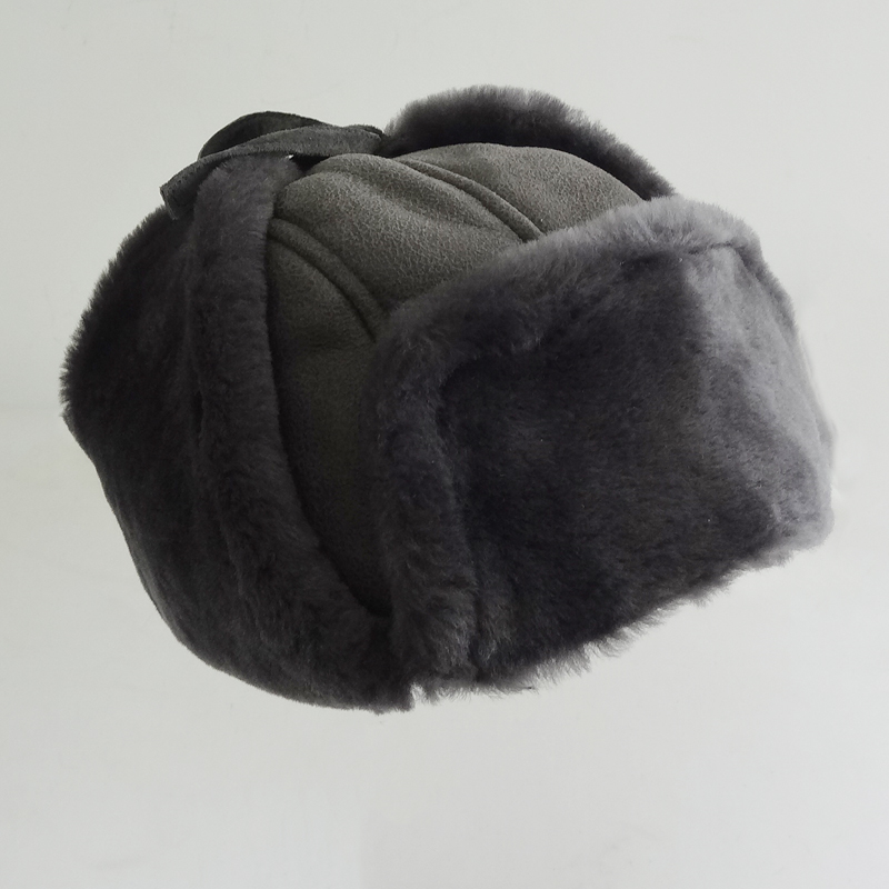 Classical custom shearling sheepskin double face mens winter hat