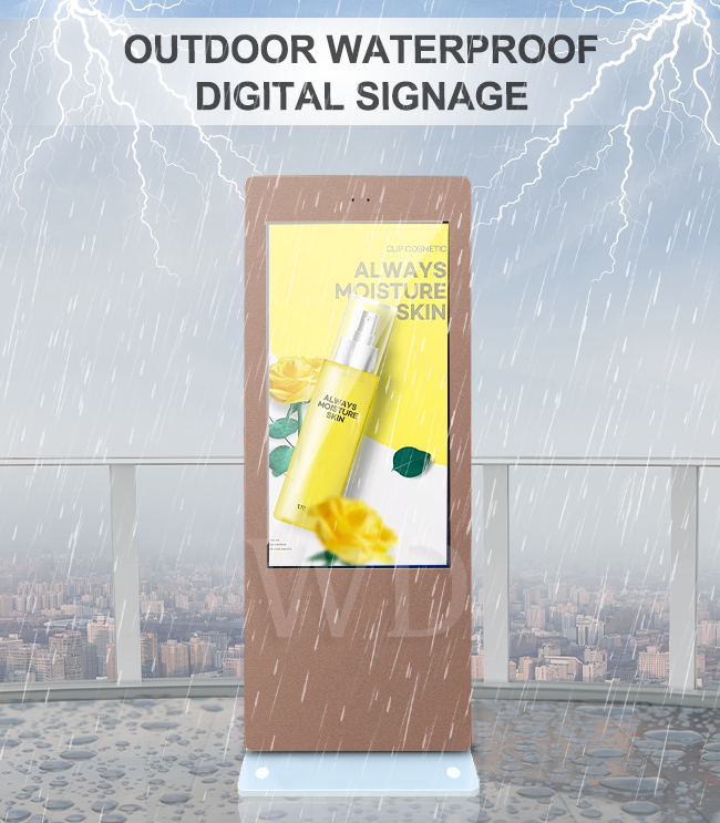 -30℃ to 55℃ Temp resistant 55" Outdoor Coffee color Standing LCD Display