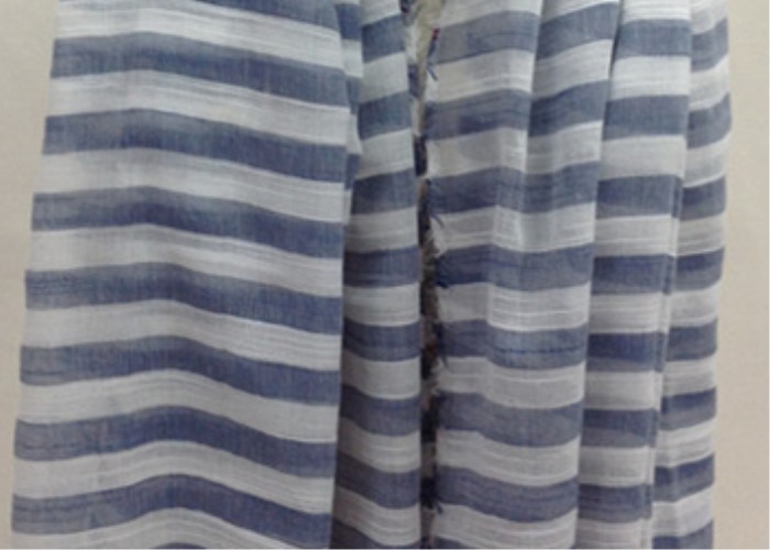 China factory supply stripe lightweight yarn dyed fabric spring summer scarf 80*190cm100% Polyester keep fashion chiffon