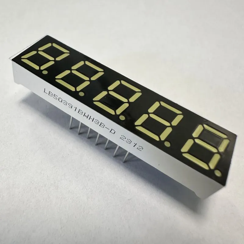 7 Segment LED Display Ultra White 5 Digit 0.39inch Common Cathode for Digital Indicator