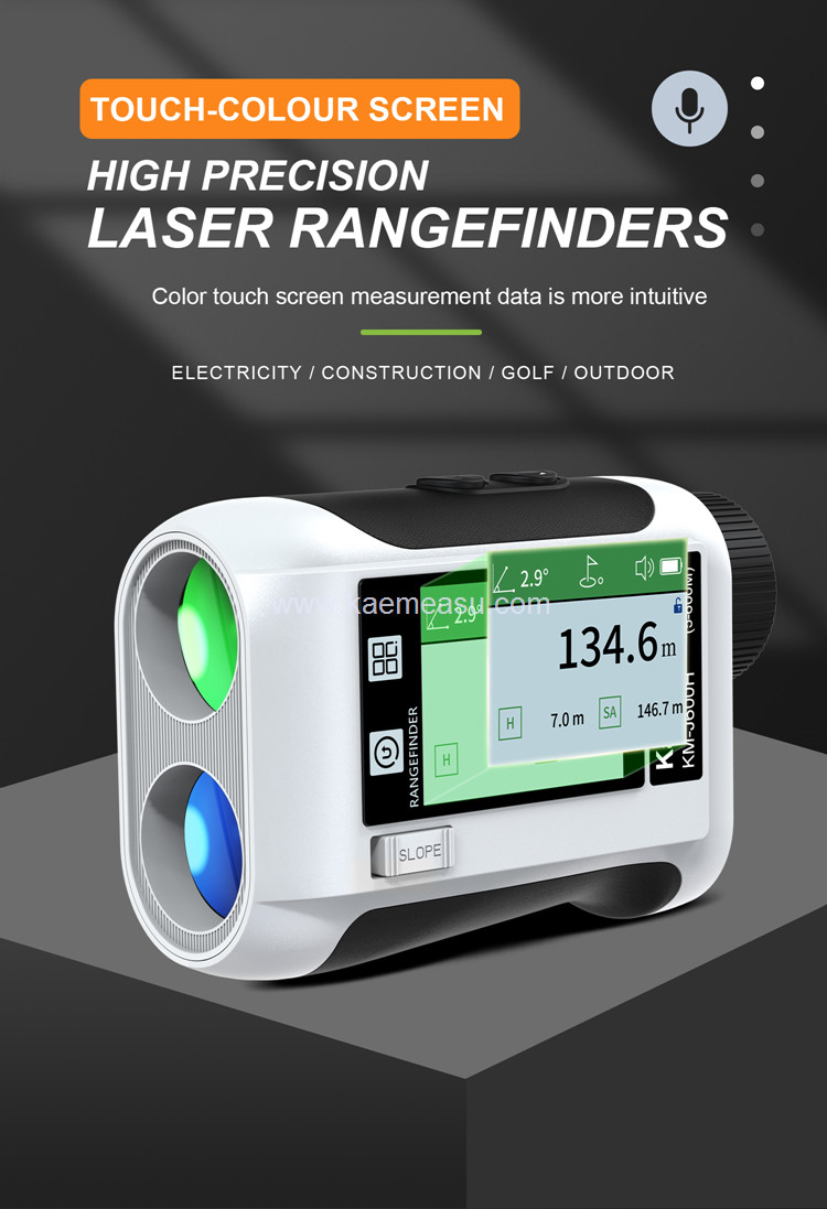 kaemeasu USB Charging Golf Rangefinder Big Screen Laser Range Finder Slope Switch Flagpole Lock J1500