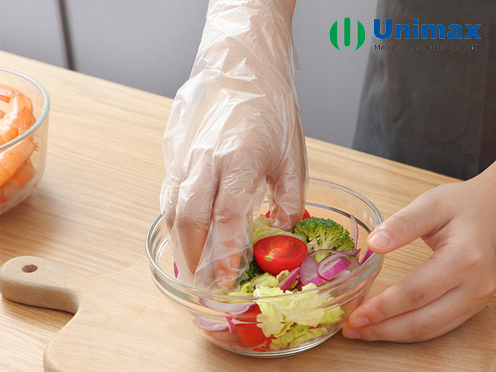 Unimax Medical LDPE Disposable Clear Plastic Gloves