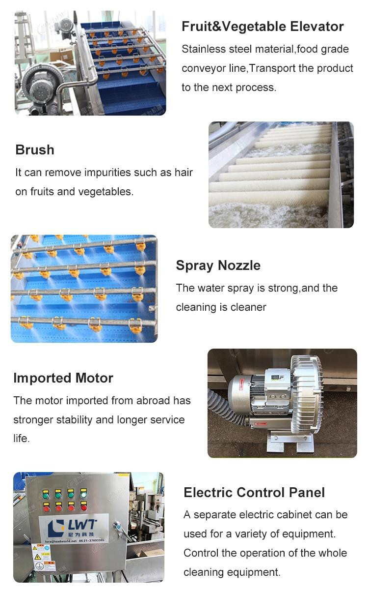 CE Certified Automatic Vegetable Bubble Washing Machine