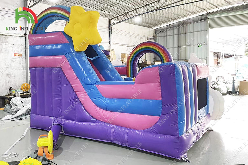13ftx13ftx11.5ft Rainbow Unicorn Bouncy Castles Bounce House