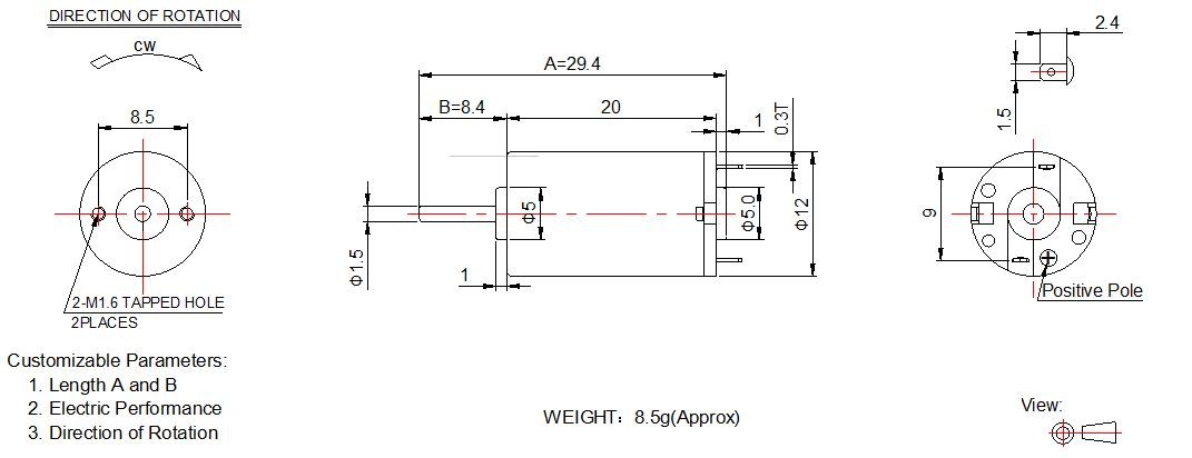 12mm Mini DC Motor High Speed Micro Motor RF 1220 Round Shape For Adult Toys