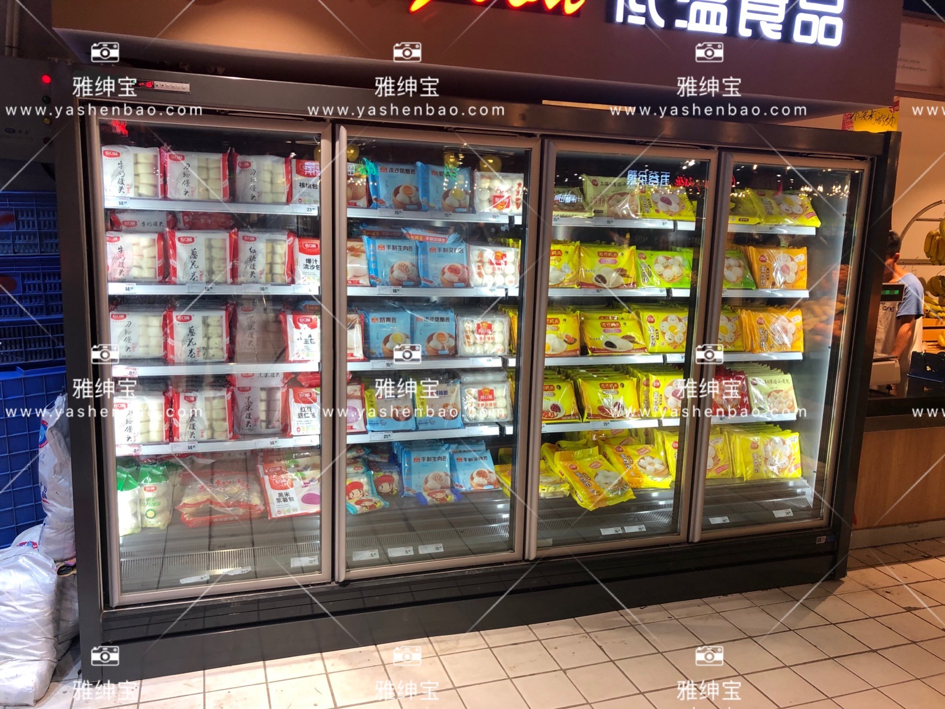 Supermarket Multideck Open Chiller Split Display Frozen Showcase With Doors