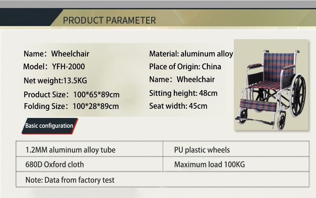 High Quality Multifunctional Manual Folding Steel Wheelchair