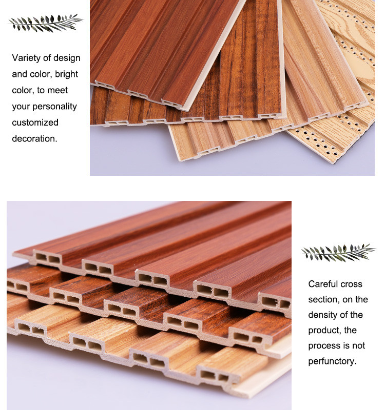 Bamboo Charcoal Thermoplastics WPC Wood Slat Panel 1220*2440*5mm