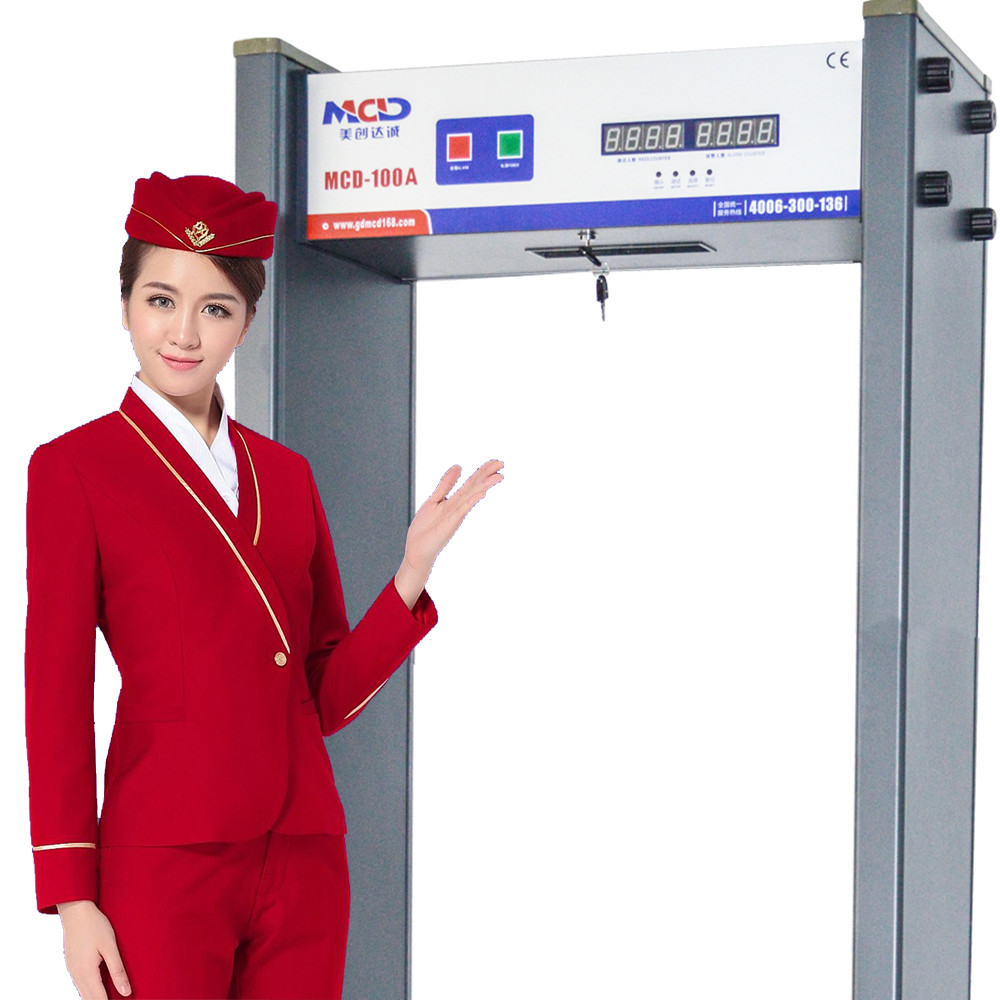 High Quality Latest LED Light/Sound Walk Through Security Alarm Door Gate 18 zone MCD walk through Metal Detector MCD600