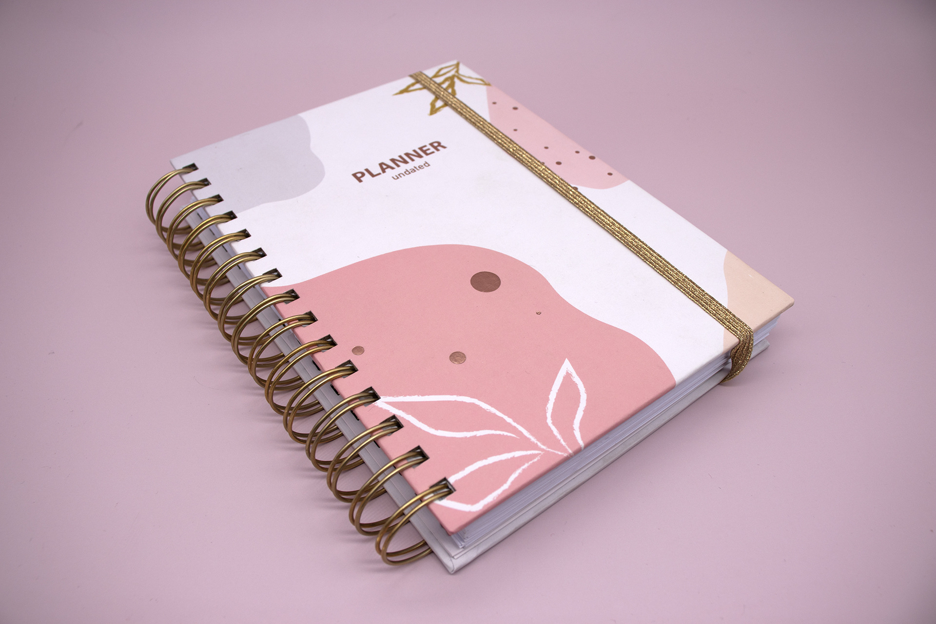Paper Cover Custom Logo A5 Pink Spiral Weekly Monthly Manifestation Goal Diary Journal Planner Agenda Notebook
