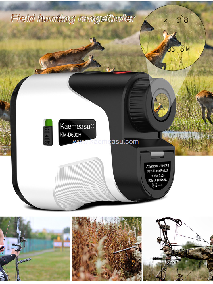 kaemeasu Laser Rangefinder Distance Measuring 6.5X Magnification Hunting Range Finder Telescope D1000