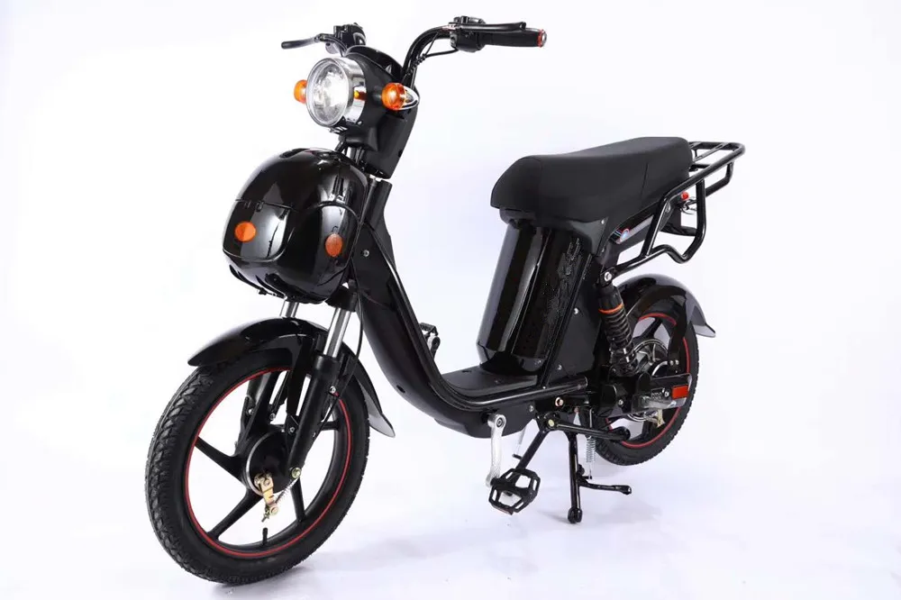 Full Suspension Electric Moped Scooter 48V 500W Front Disk And Rear Drum Brakes
